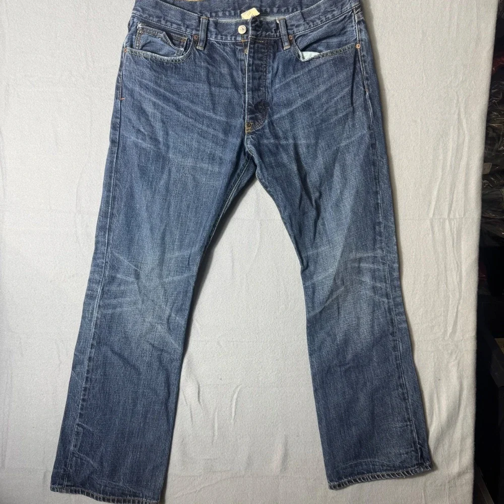 Polo Ralph Lauren Straight Leg Men Jeans 35x30 Blue Excellent Button Fly RN41381